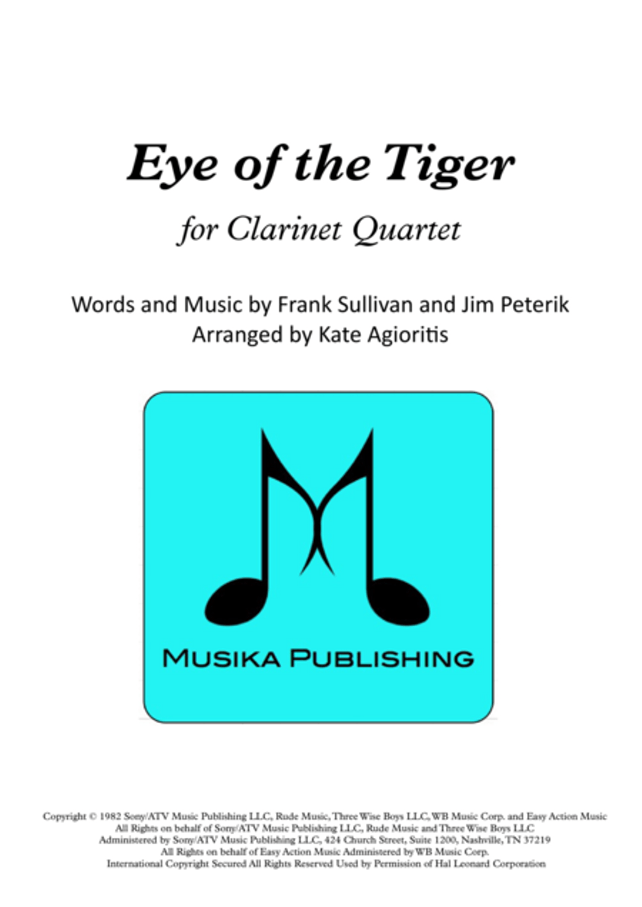Eye Of The Tiger Clarinet Quartet scores gallery preview page 1