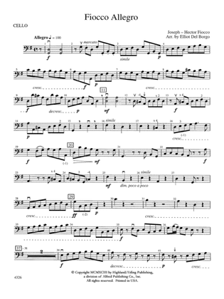 Fiocco Allegro: Cello
