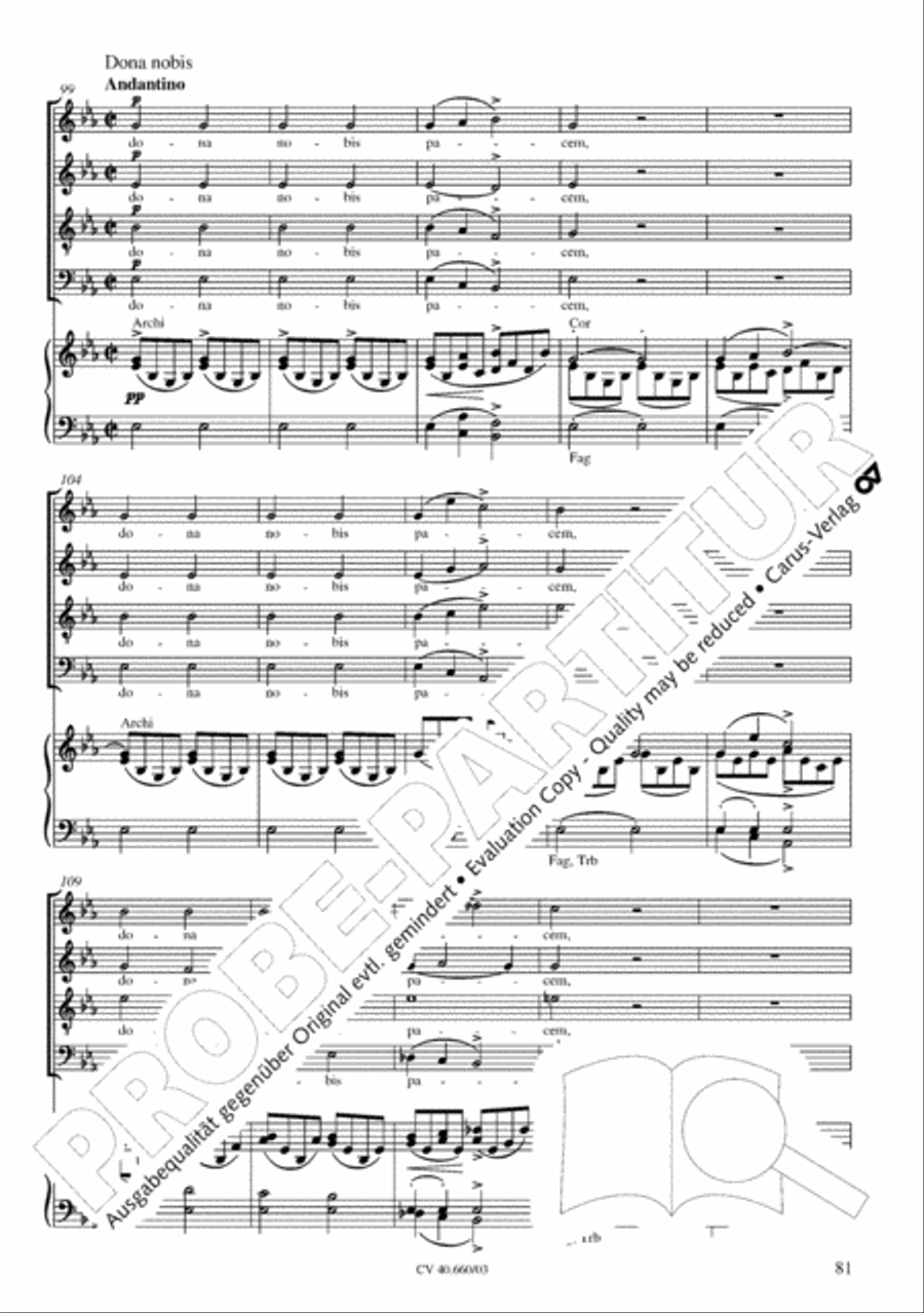 Mass in E flat major (Messe in Es) SATTB scores gallery preview page 82