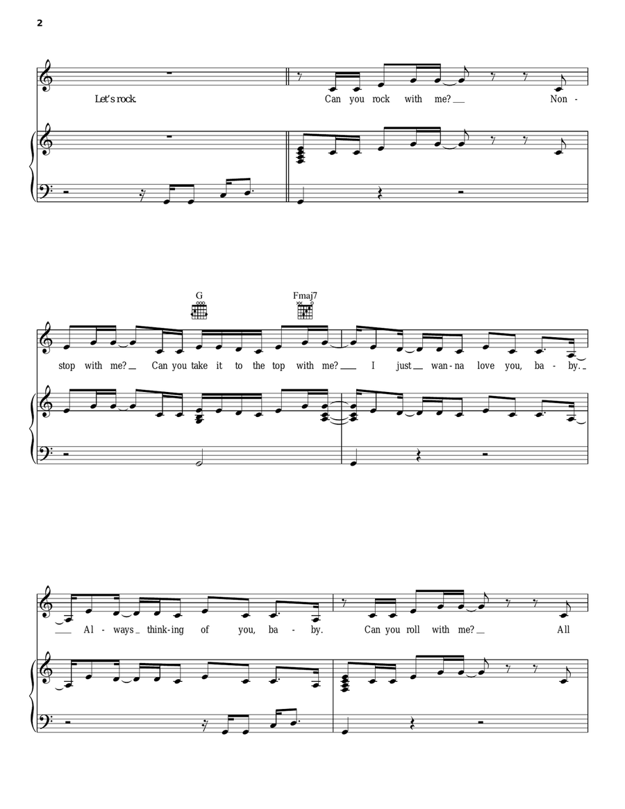 Rock Wit U (Awww Baby) Piano, Vocal, Guitar scores gallery preview page 2
