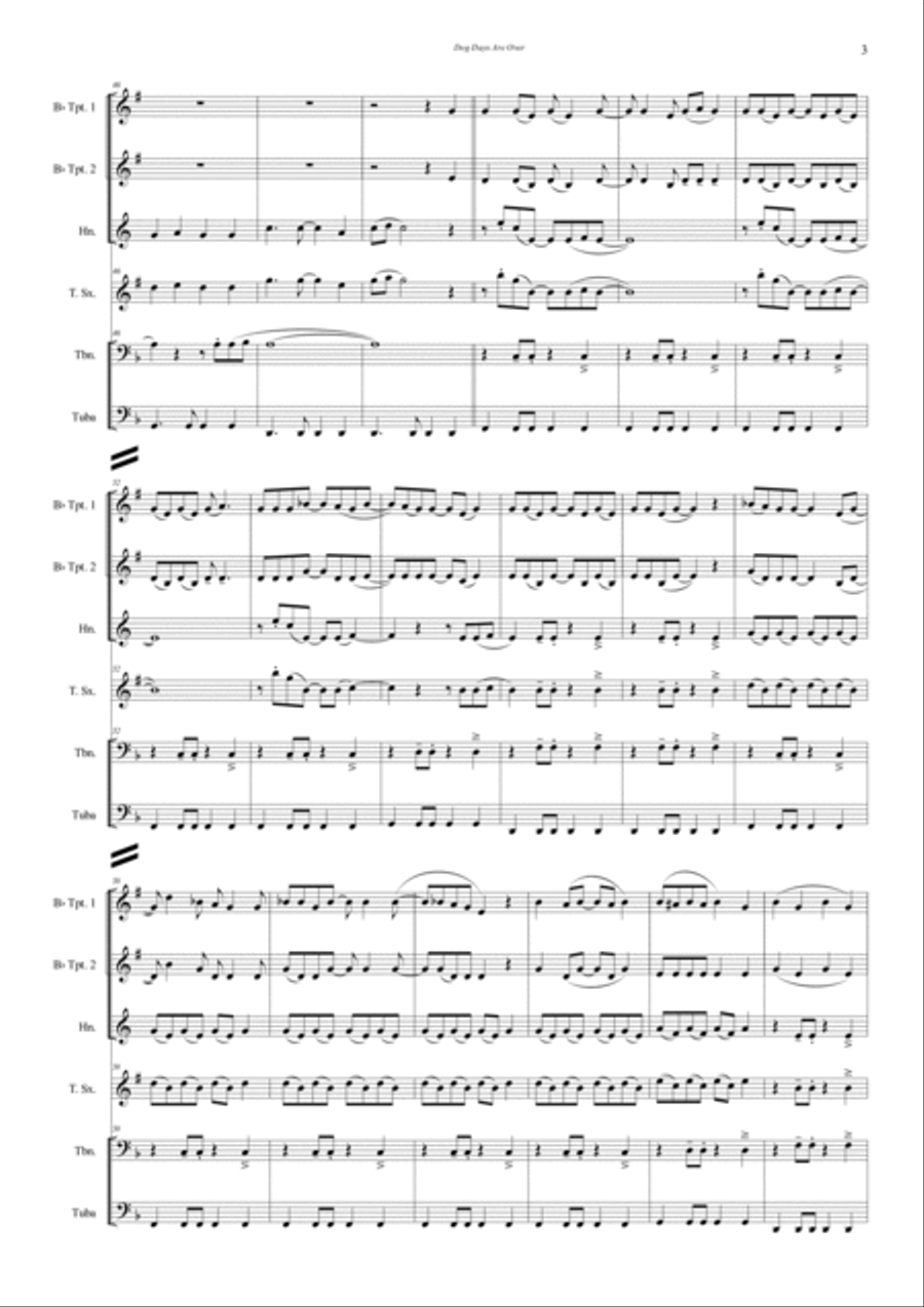 Dog Days Are Over Brass Quintet scores gallery preview page 4