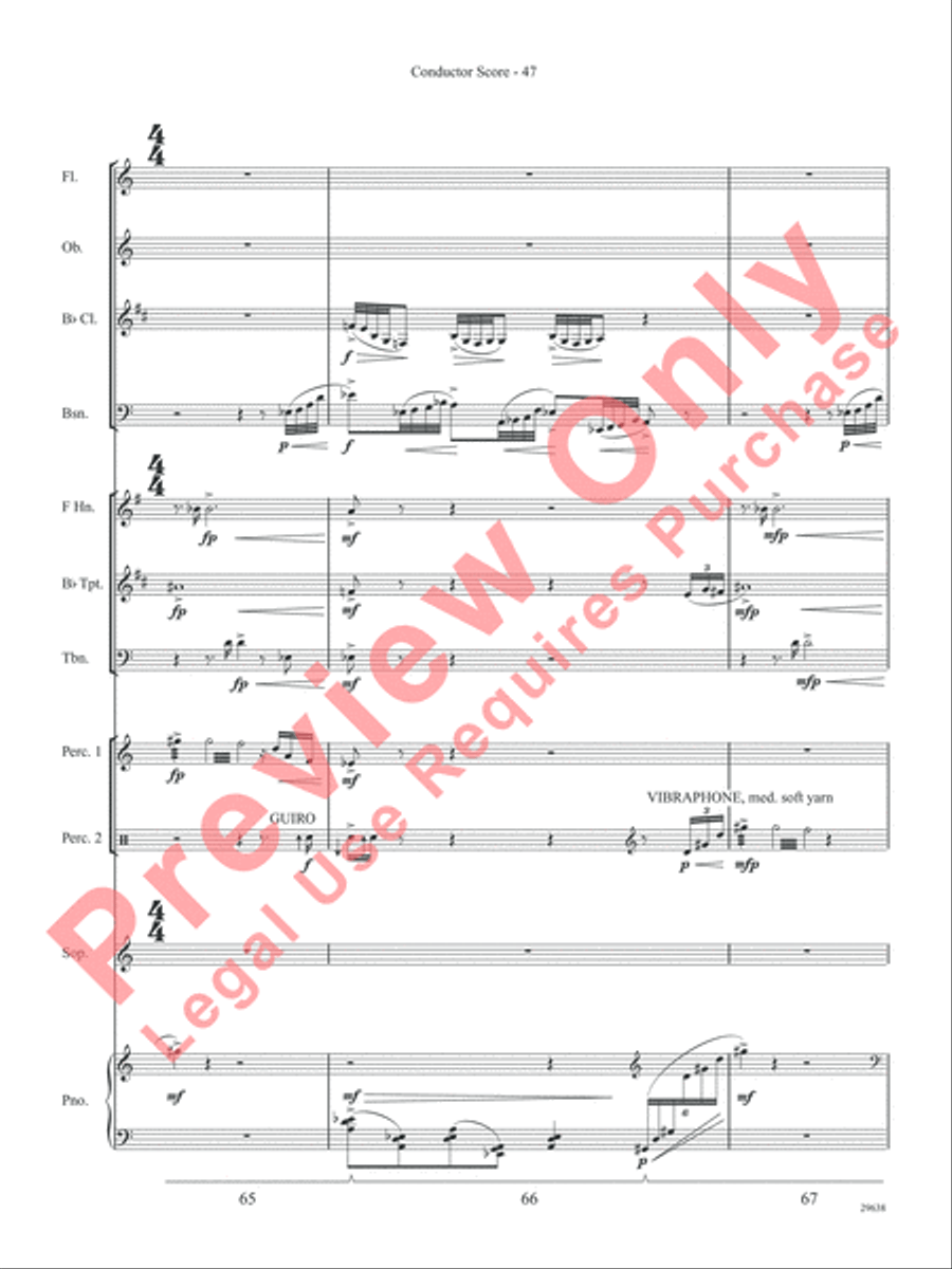 Three Spanish Songs (for Soprano and Wind Ensemble) Concert Band scores gallery preview page 52
