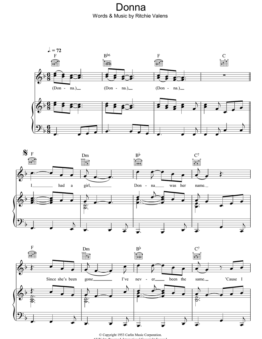 Donna Guitar scores gallery preview page 1