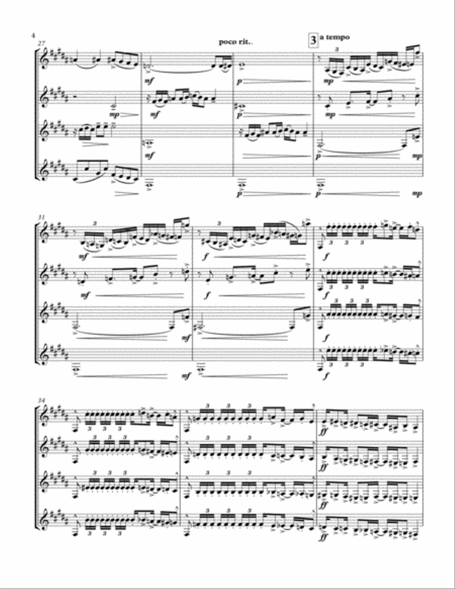 Rhapsody In Blue Woodwind Quartet scores gallery preview page 4