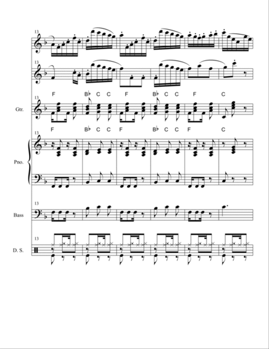 THE BACH JAZZ SONATA FROM THE 3RD MOVEMENT OF THE FLUTE/VIOLIN SONATA II IN Eb* FOR C INSTRUMENTS Ar Jazz Ensemble scores gallery preview page 5