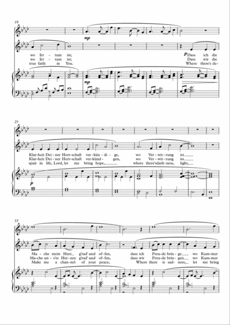 Werkzeug Deines Friedens / Make me a channel of your peace, new setting of Prayer of St. Francis Small Ensemble scores gallery preview page 3