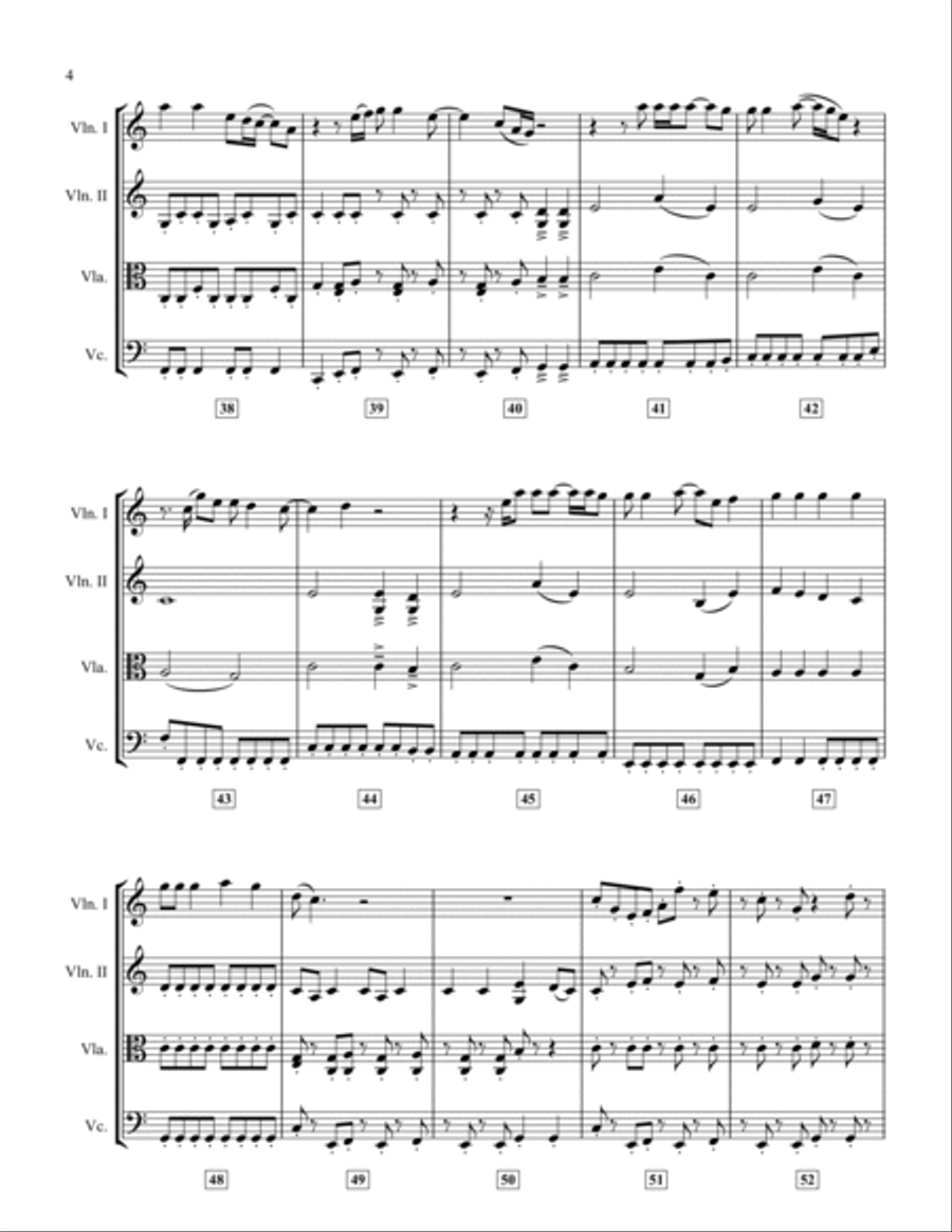 Walking On Broken Glass String Quartet scores gallery preview page 4