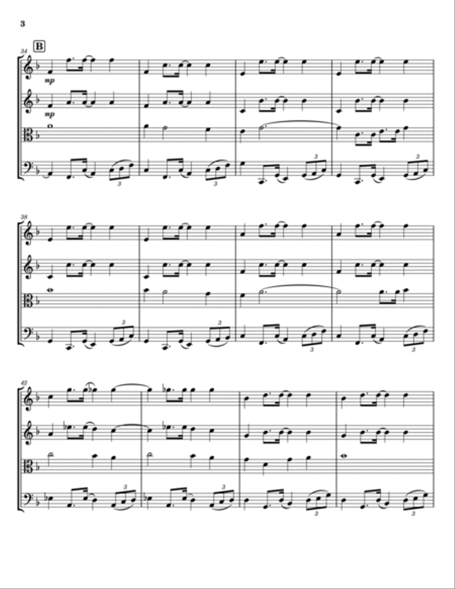 Blue Christmas String Quartet scores gallery preview page 3