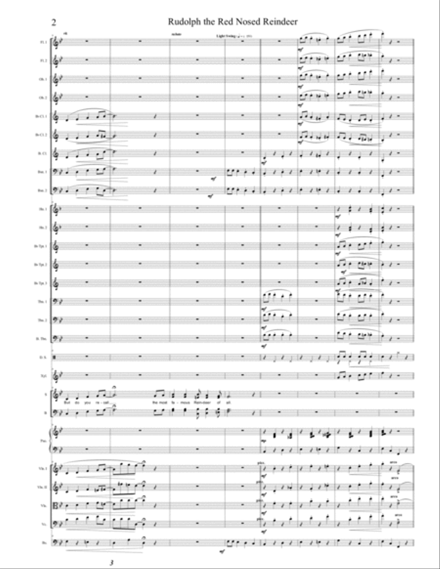 Rudolph The Red-nosed Reindeer Full Orchestra scores gallery preview page 3