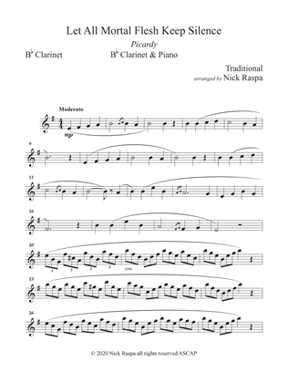 Book cover for Let All Mortal Flesh Keep Silence (B Flat Clarinet & Piano) Clarinet part