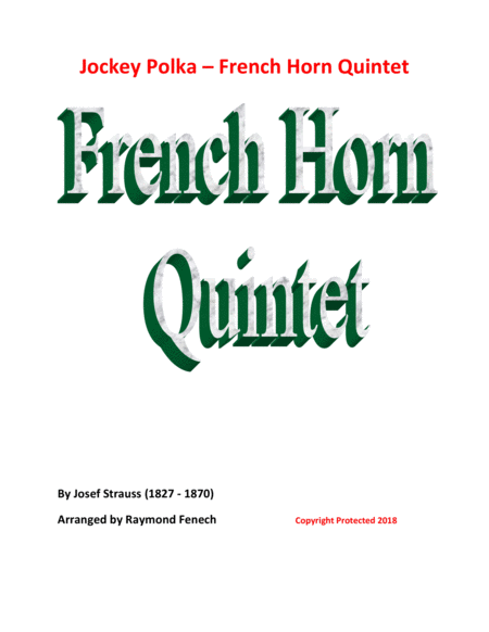Jockey Polka (Josef Strauss) - for Horn Quintet (5 French Horns) image number null