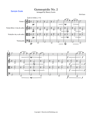 Book cover for GYMNOPÉDIE NO.2 String Trio, Intermediate Level for 2 violins and cello or violin, viola and cello