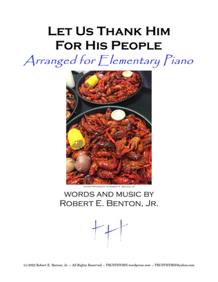 Book cover for Let Us Thank Him for His People (arranged for Elementary Piano)