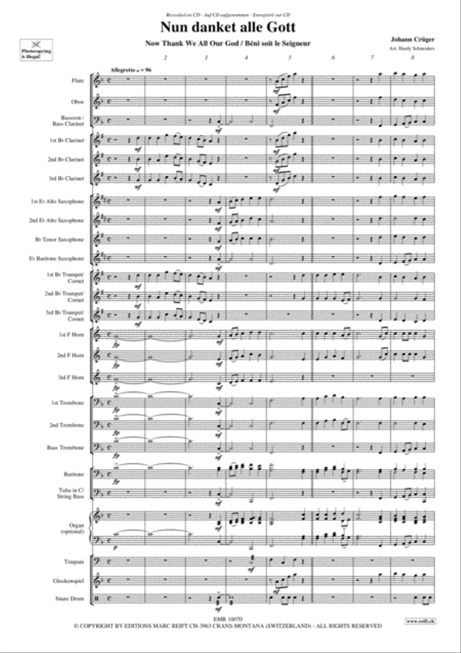 Nun danket alle Gott Concert Band scores gallery preview page 4