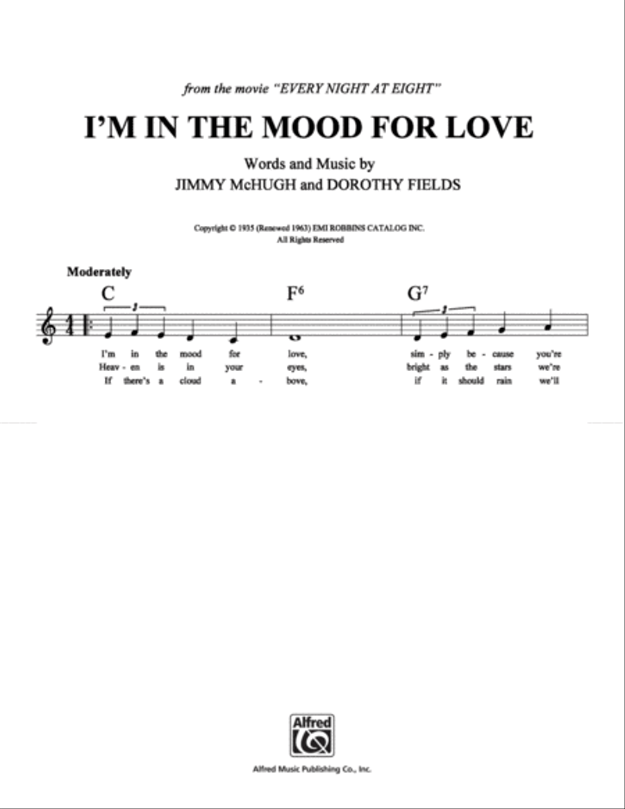 I'm in the Mood for Love I'm in the Mood for Love School and Community scores gallery preview page 1