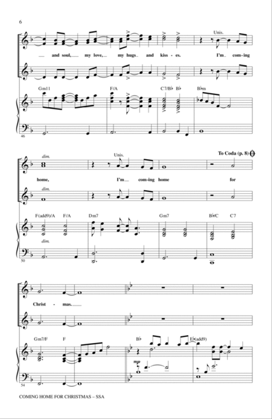 Coming Home For Christmas SSA scores gallery preview page 5