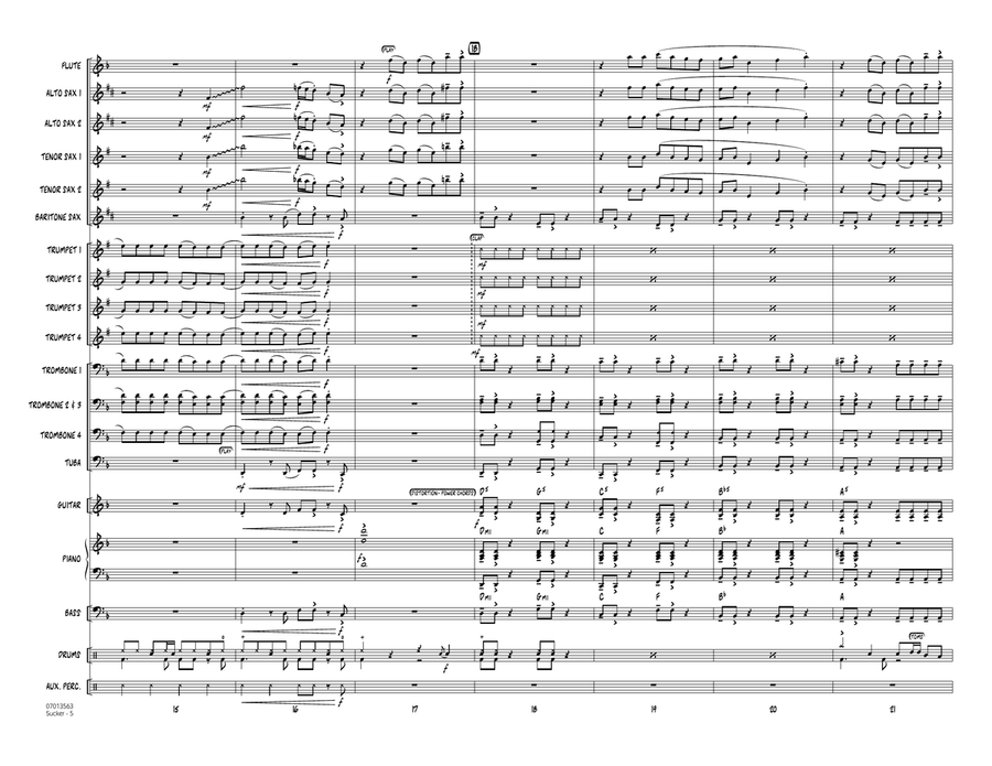 Sucker (arr. Paul Murtha) - Conductor Score (Full Score) Jazz Ensemble scores gallery preview page 4
