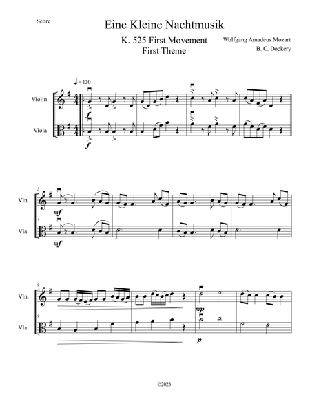 Eine Kleine Nachtmusik (A Little Night Music) for Violin and Viola Duet image number null