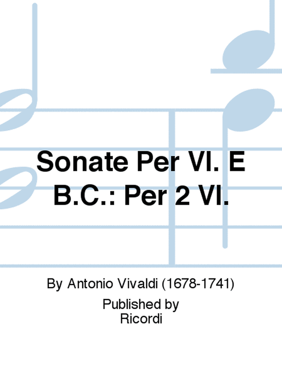 Sonata per 2 violini e BC in Si Bem Rv 76