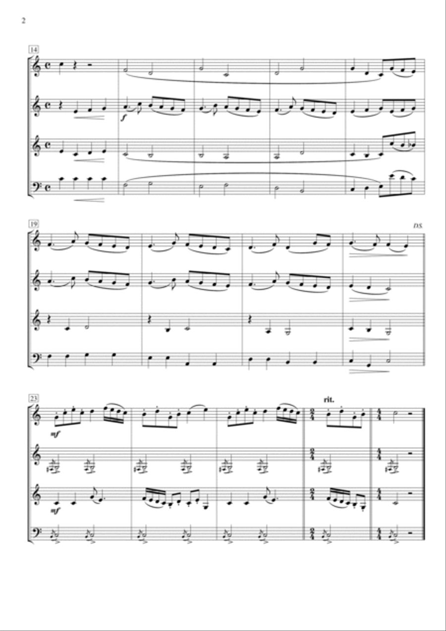 Here Comes Pippi Longstocking Brass Quartet scores gallery preview page 2