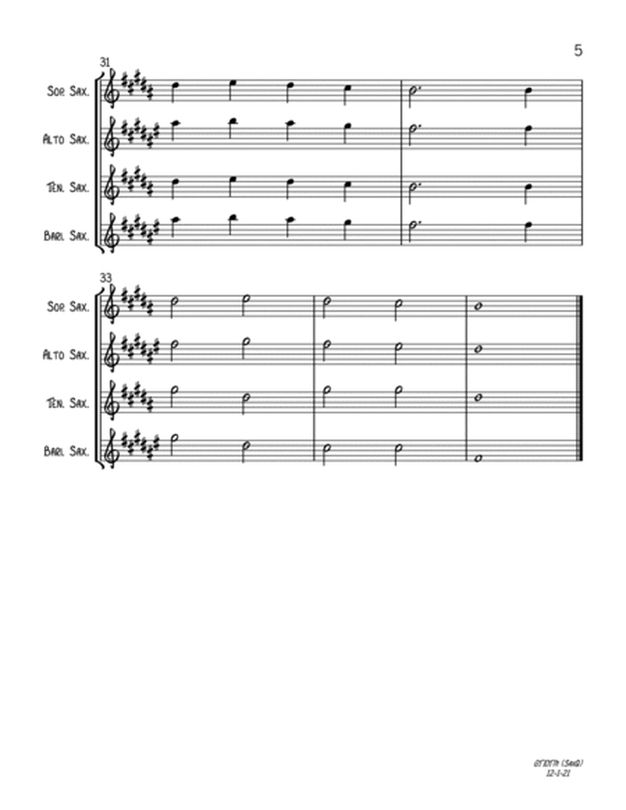 Go Tell It On The Mountain (SATB Sax Quartet) image number null