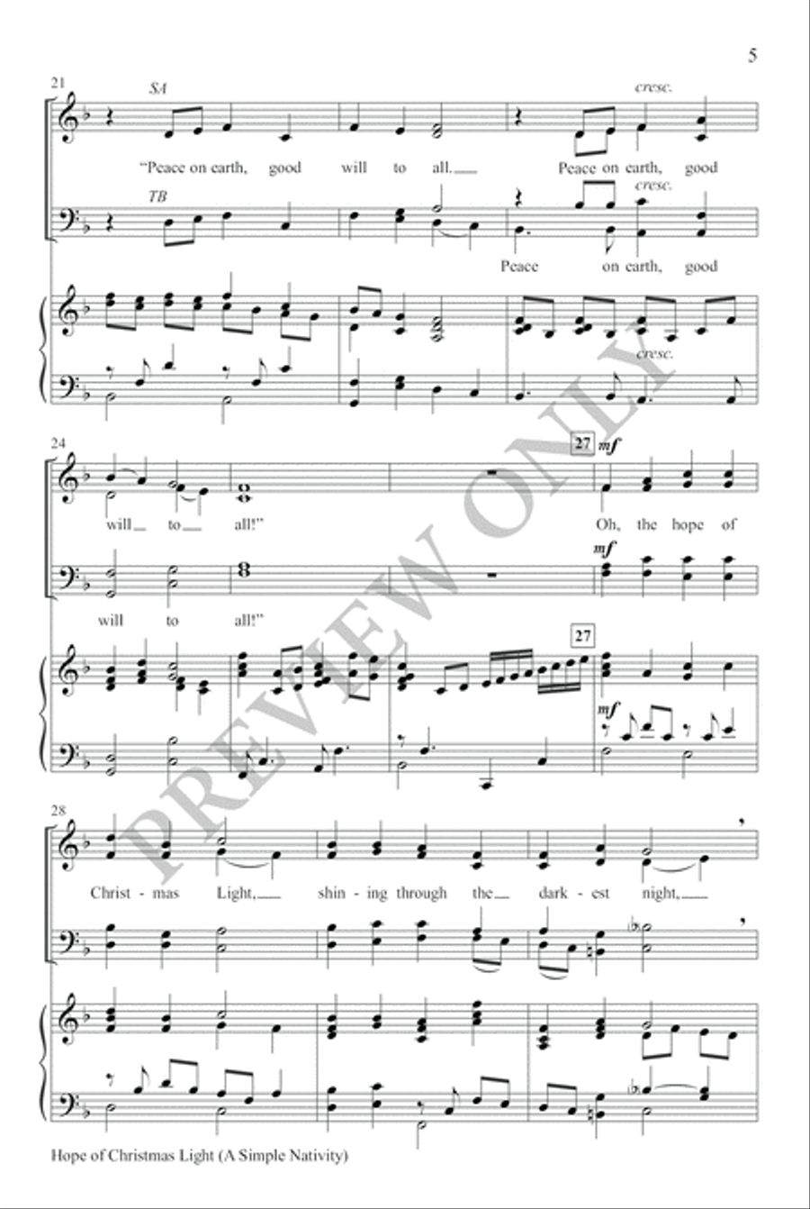 Hope of Christmas Light 4-Part scores gallery preview page 4