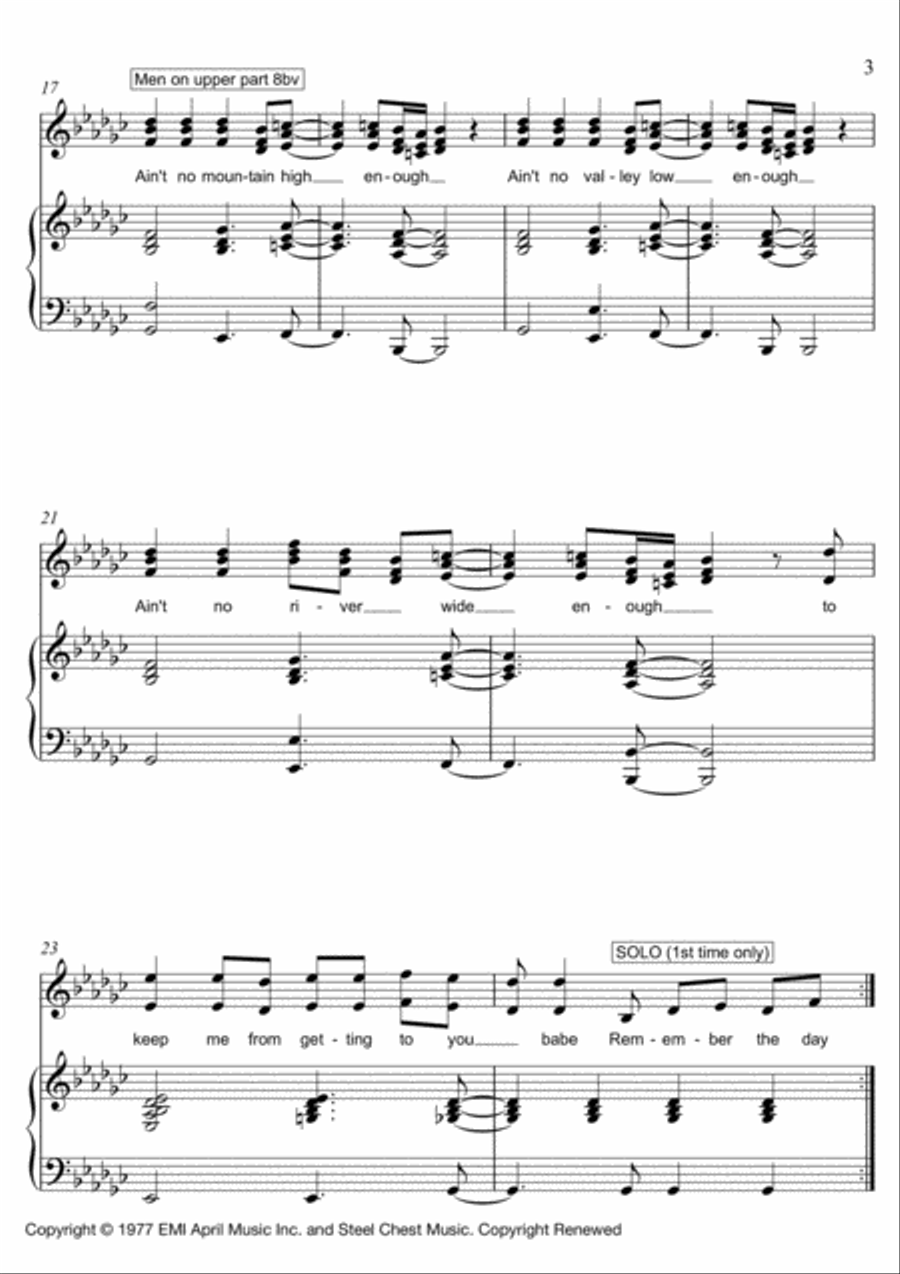 Ain't No Mountain High Enough 3-Part scores gallery preview page 3
