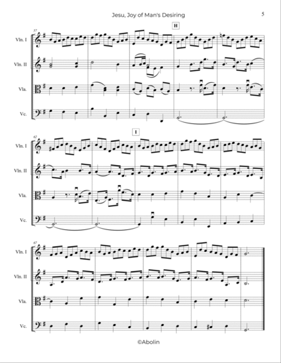 Bach: Jesu, Joy of Man's Desiring - String Quartet String Quartet scores gallery preview page 6