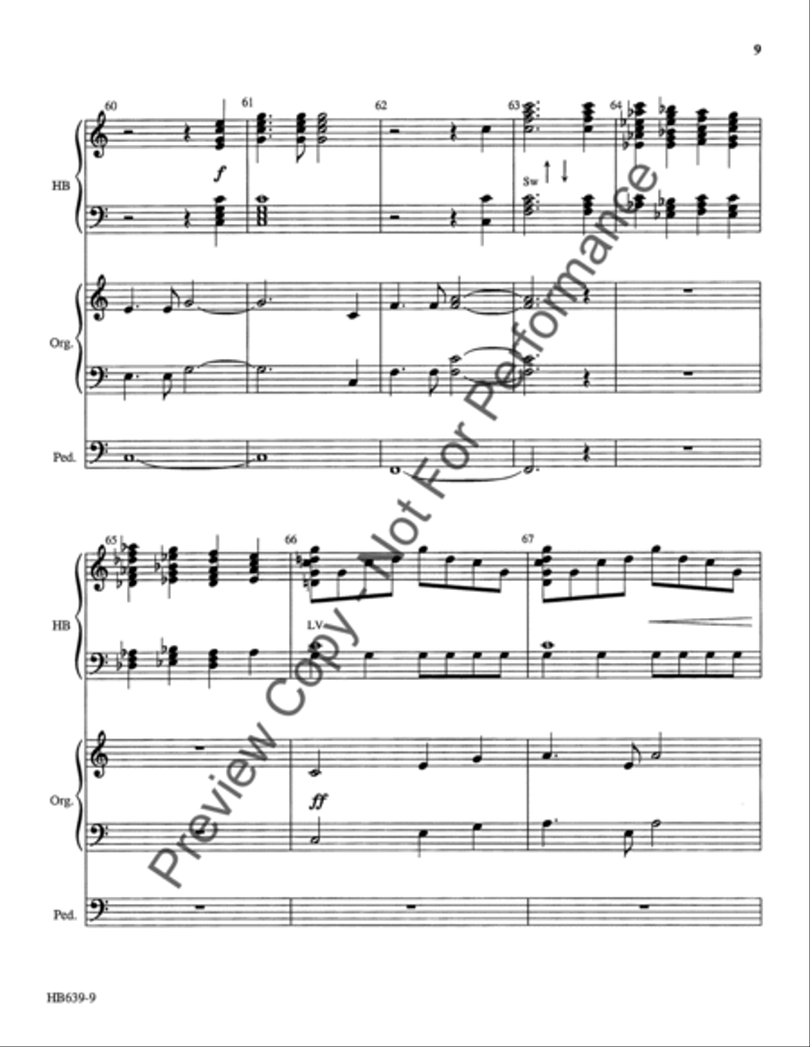 Strong to Save - organ and handbell score Handbell Choir scores gallery preview page 10