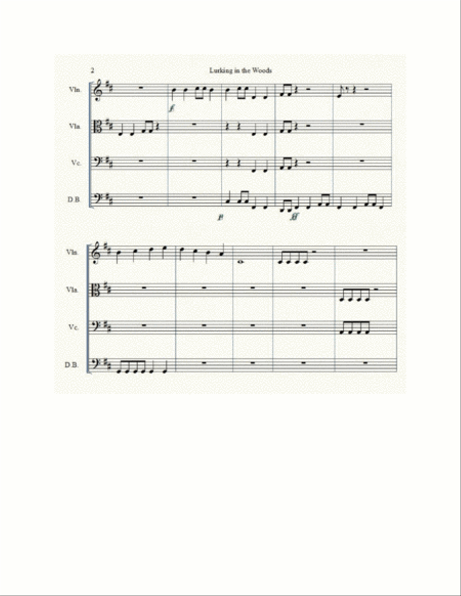 Lurking In The Woods String Quartet scores gallery preview page 3
