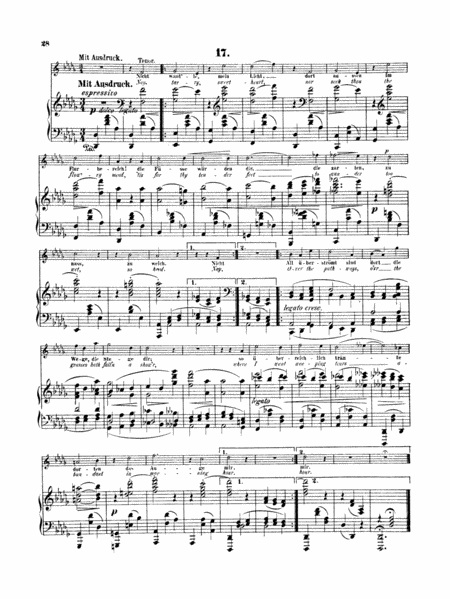 Brahms: Liebeslieder Walzer (Love Song Waltzes), Op. 52 No. 17 (choral score)