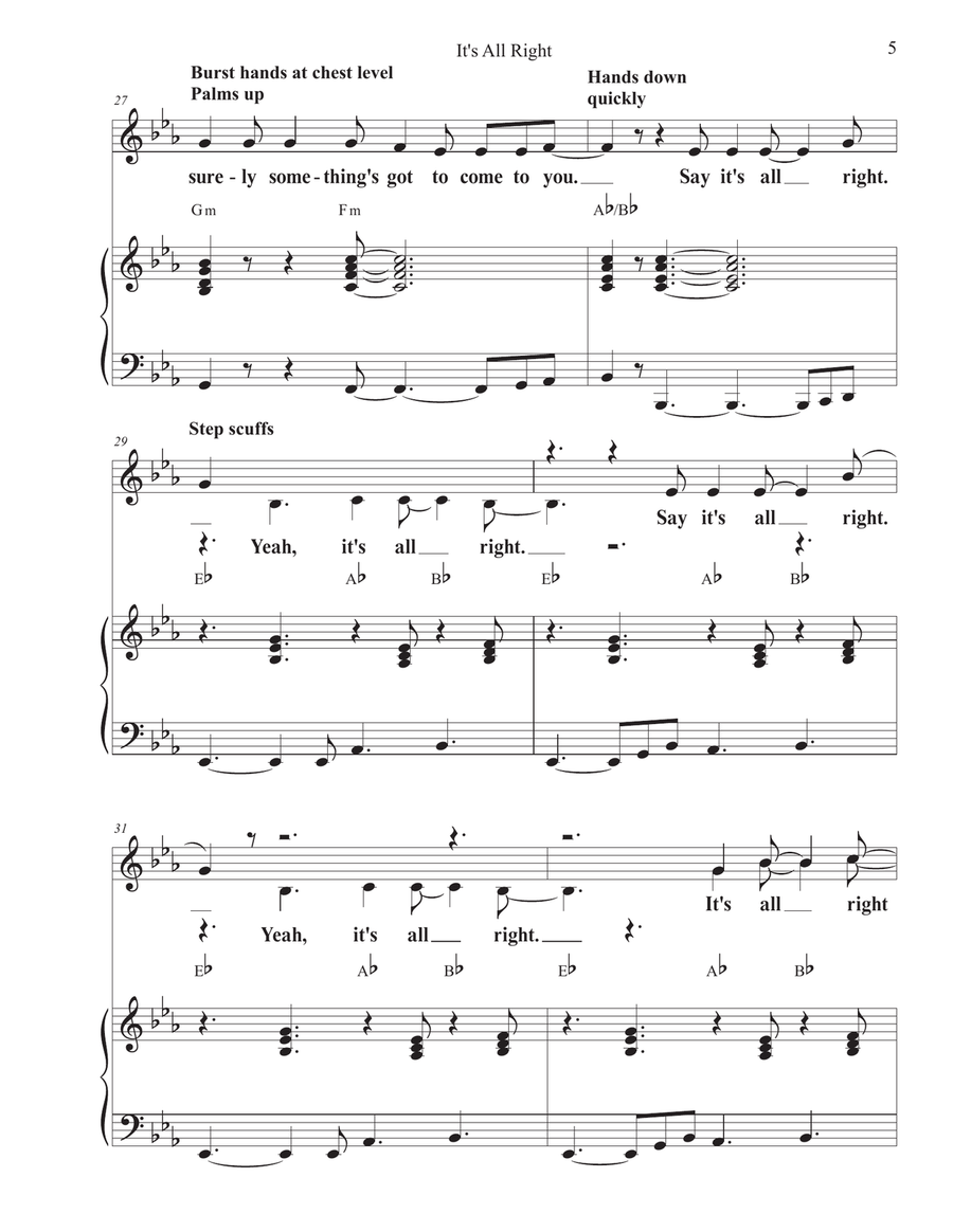 It's All Right Unison Choir scores gallery preview page 5