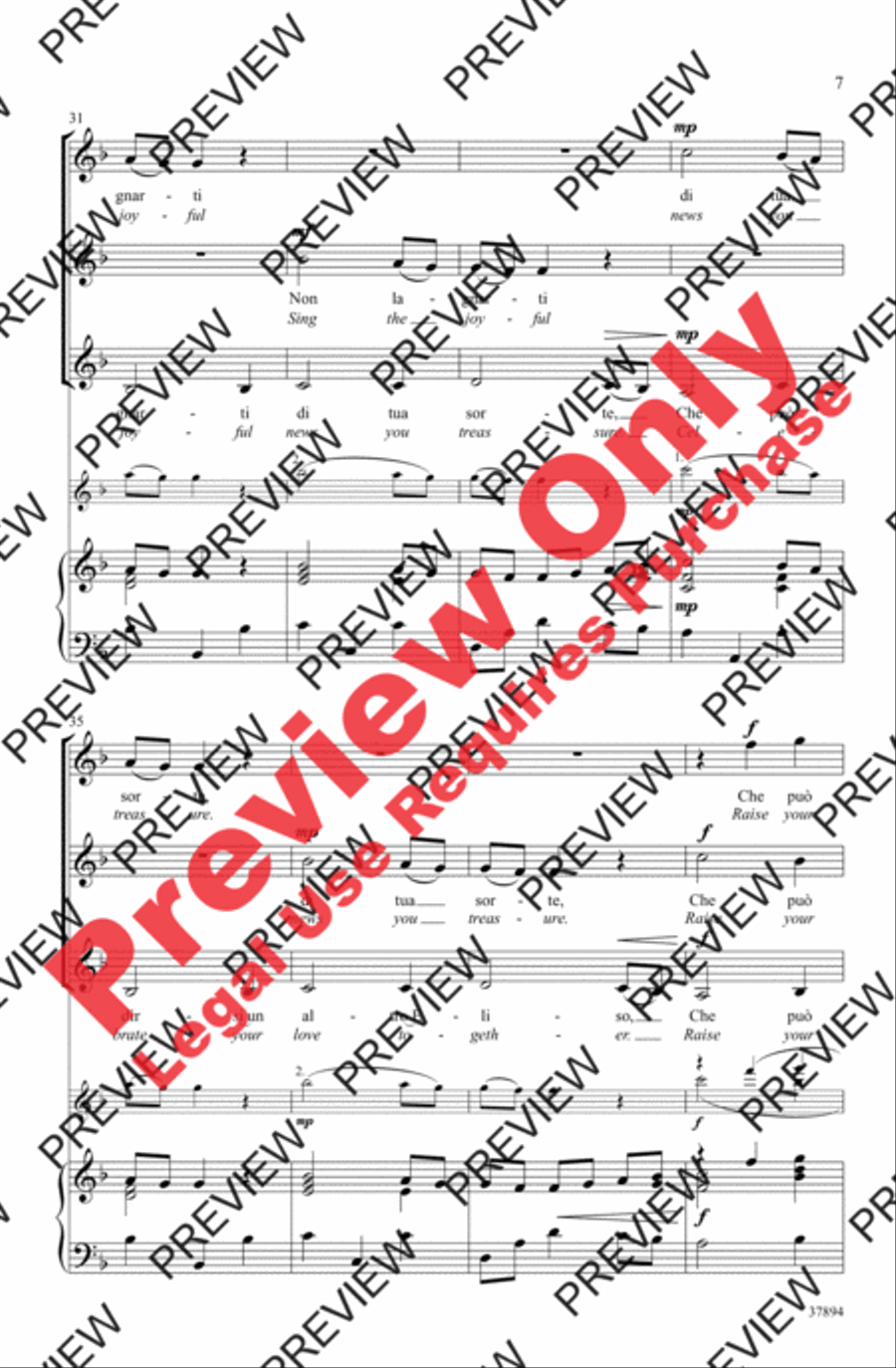 Torna, O Bella Women's Choir scores gallery preview page 7