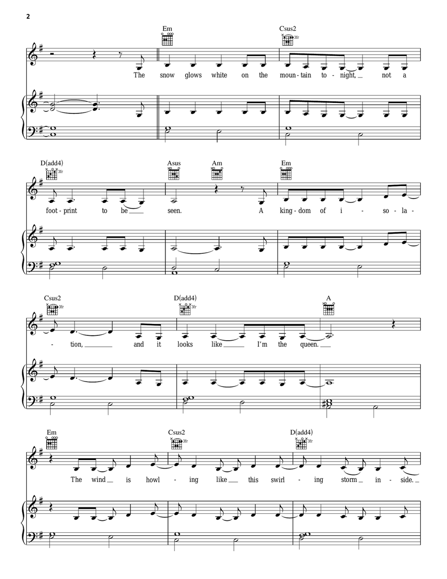 Let It Go (Demi Lovato version) Guitar scores gallery preview page 2