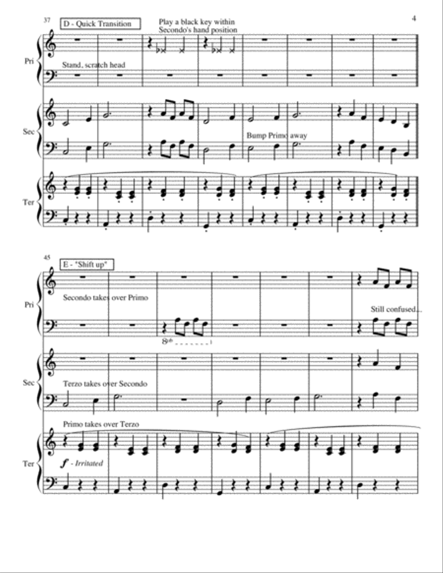 Three on a Little Carousel (One Piano, Six Hands) 1 Piano, 4-Hands scores gallery preview page 5