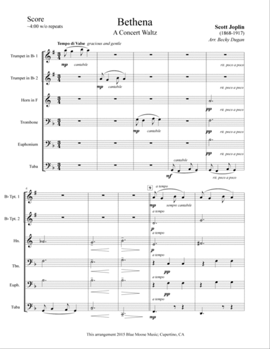 Bethena: A Concert Waltz Euphonium scores gallery preview page 3