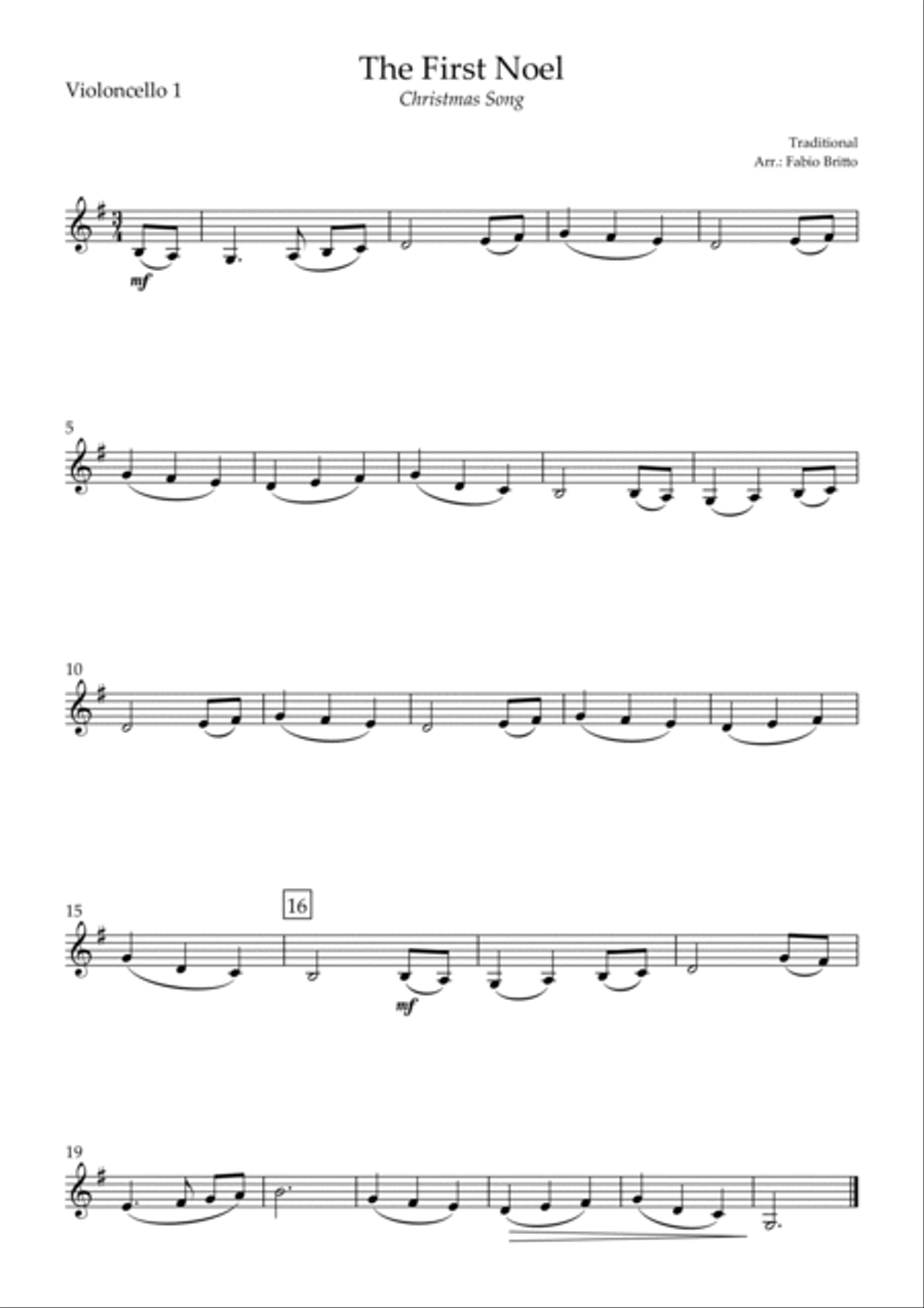 The First Noel (Christmas Song) for Flute, Violin and Cello image number null