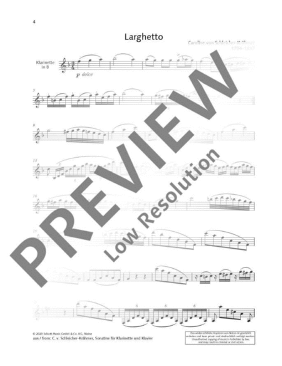 Larghetto Clarinet Solo scores gallery preview page 8