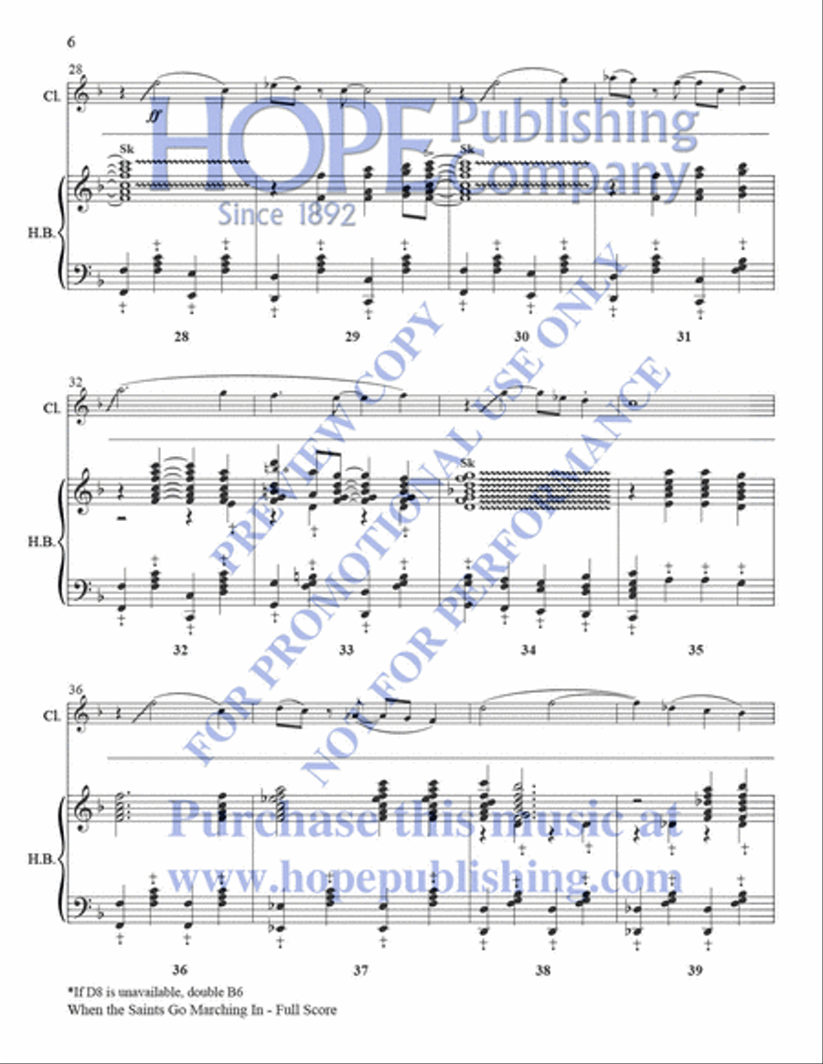 When the Saints Go Marching In Clarinet scores gallery preview page 7