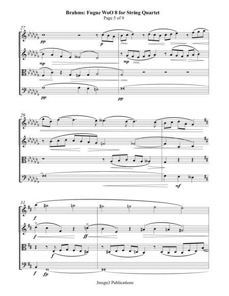 Brahms: Fugue, WoO 8, for String Quartet image number null