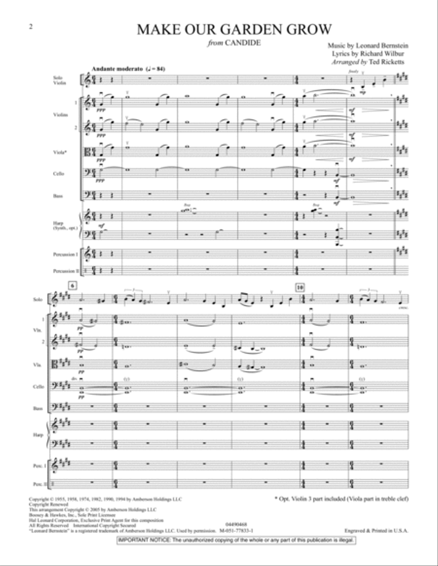 Make Our Garden Grow (from Candide) - Conductor Score (Full Score) Orchestra scores gallery preview page 2