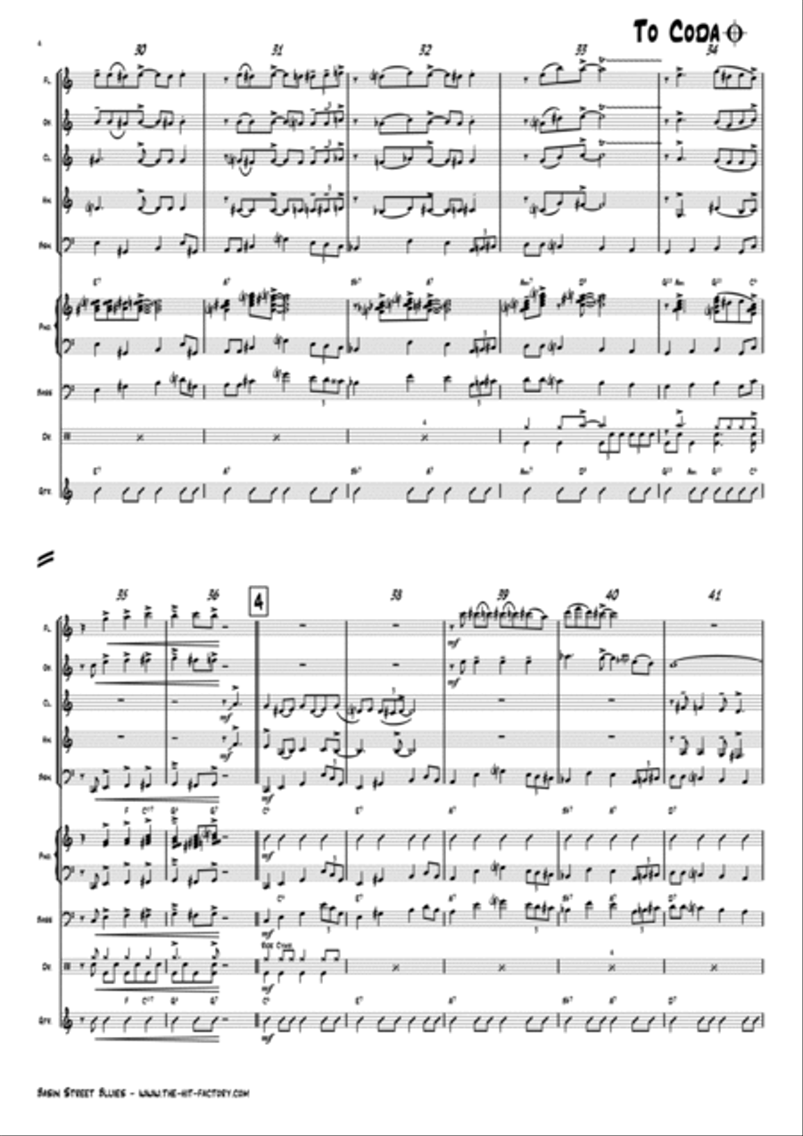 Basin Street Blues Woodwind Quintet scores gallery preview page 4