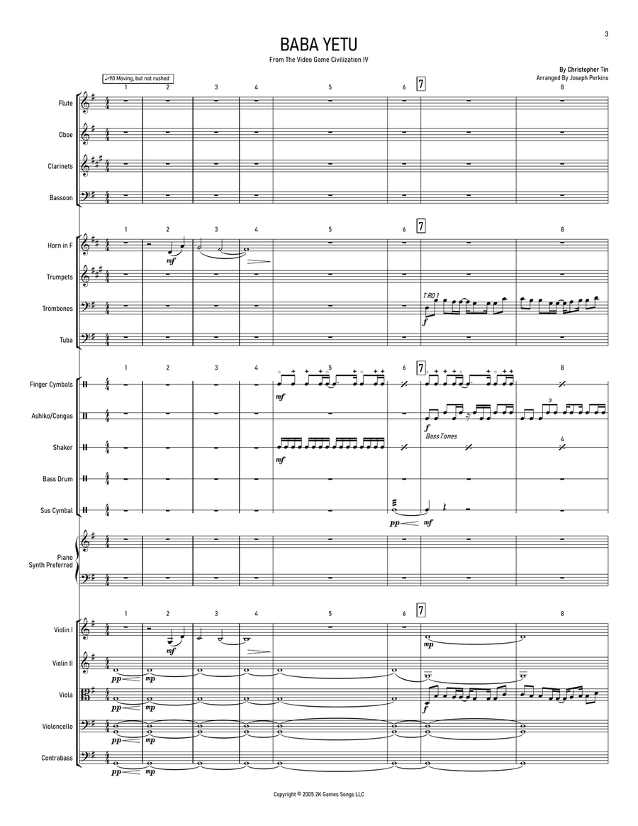 Baba Yetu Full Orchestra scores gallery preview page 4