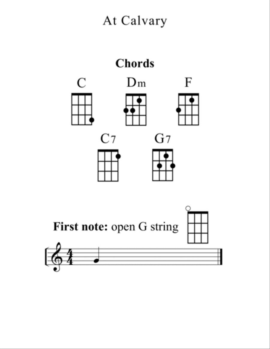 Easy Gospel Songs for Ukulele: Hymns in the Key of C (with optional Voice and Piano Accompaniment) image number null