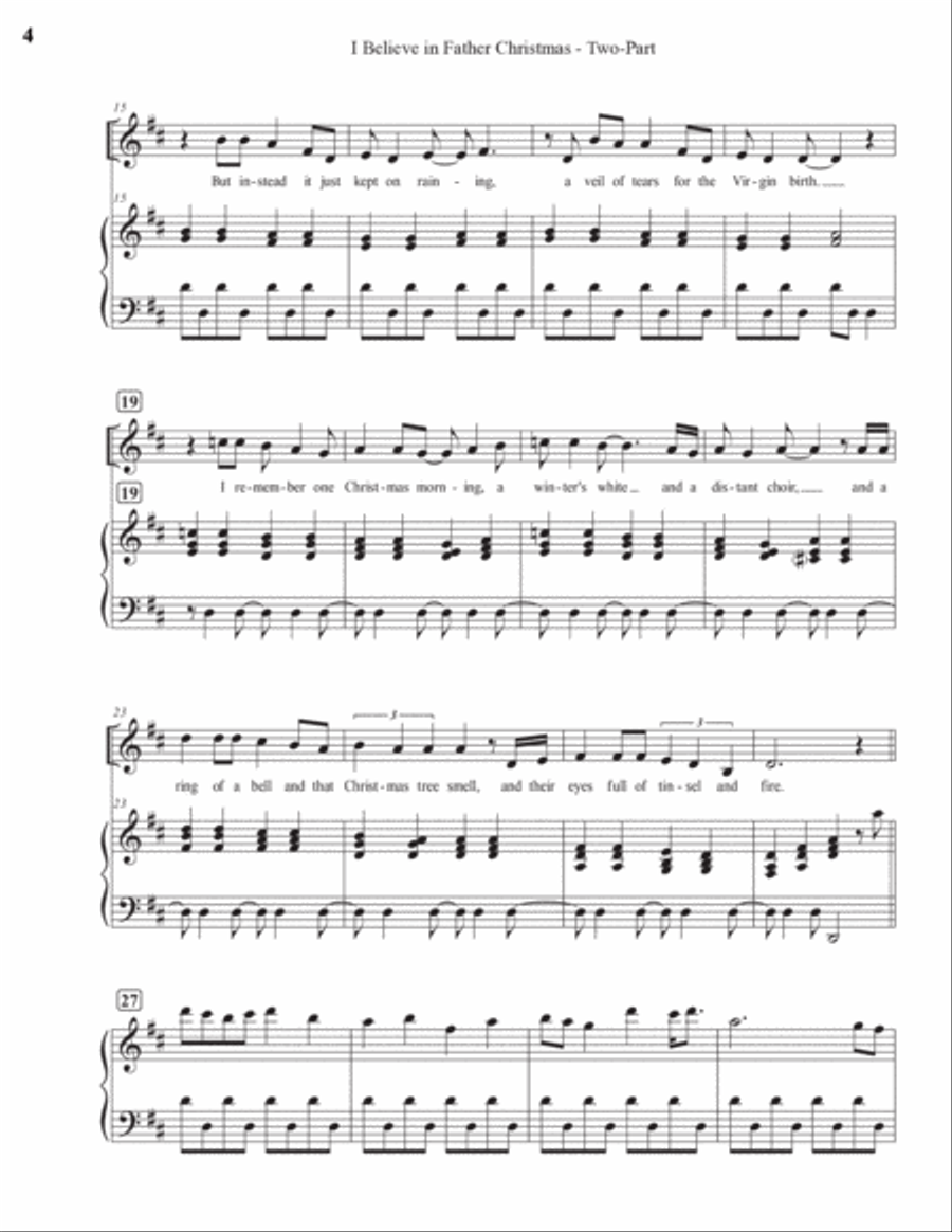 I Believe in Father Christmas (Two-Part) 2-Part scores gallery preview page 4