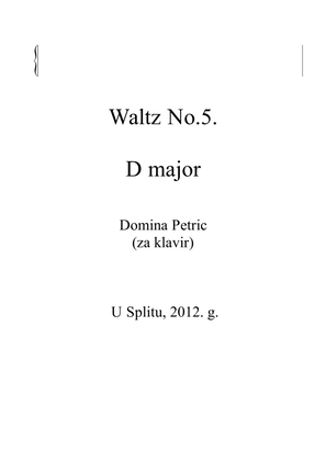 Book cover for Waltz D major
