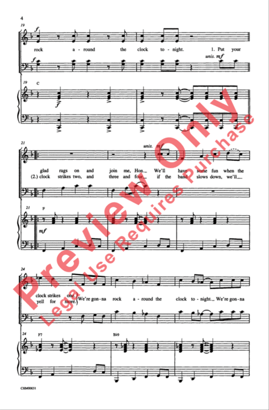 Rock Around the Clock 4-Part scores gallery preview page 4