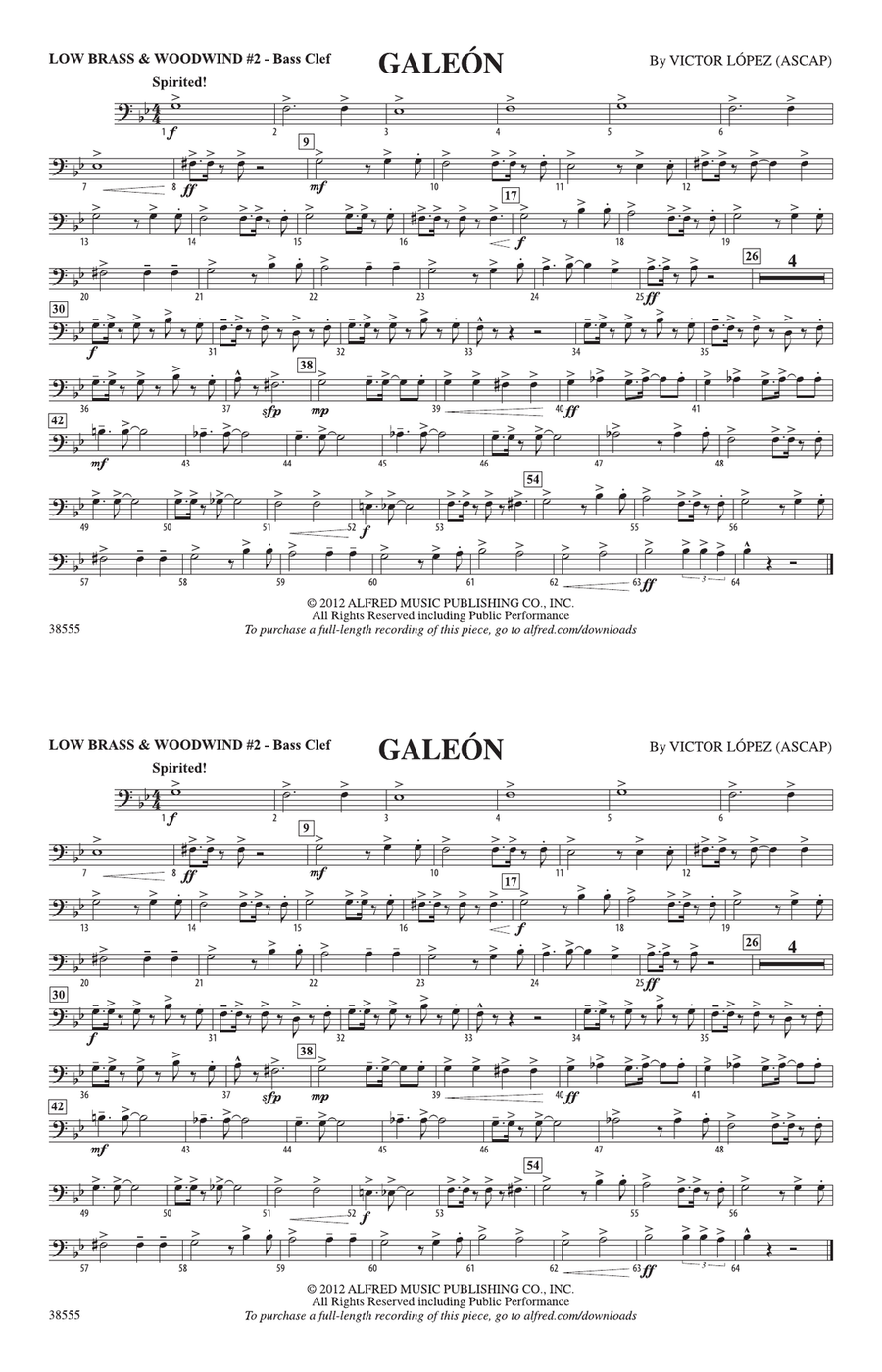 Galeón: Low Brass & Woodwinds #2 - Bass Clef