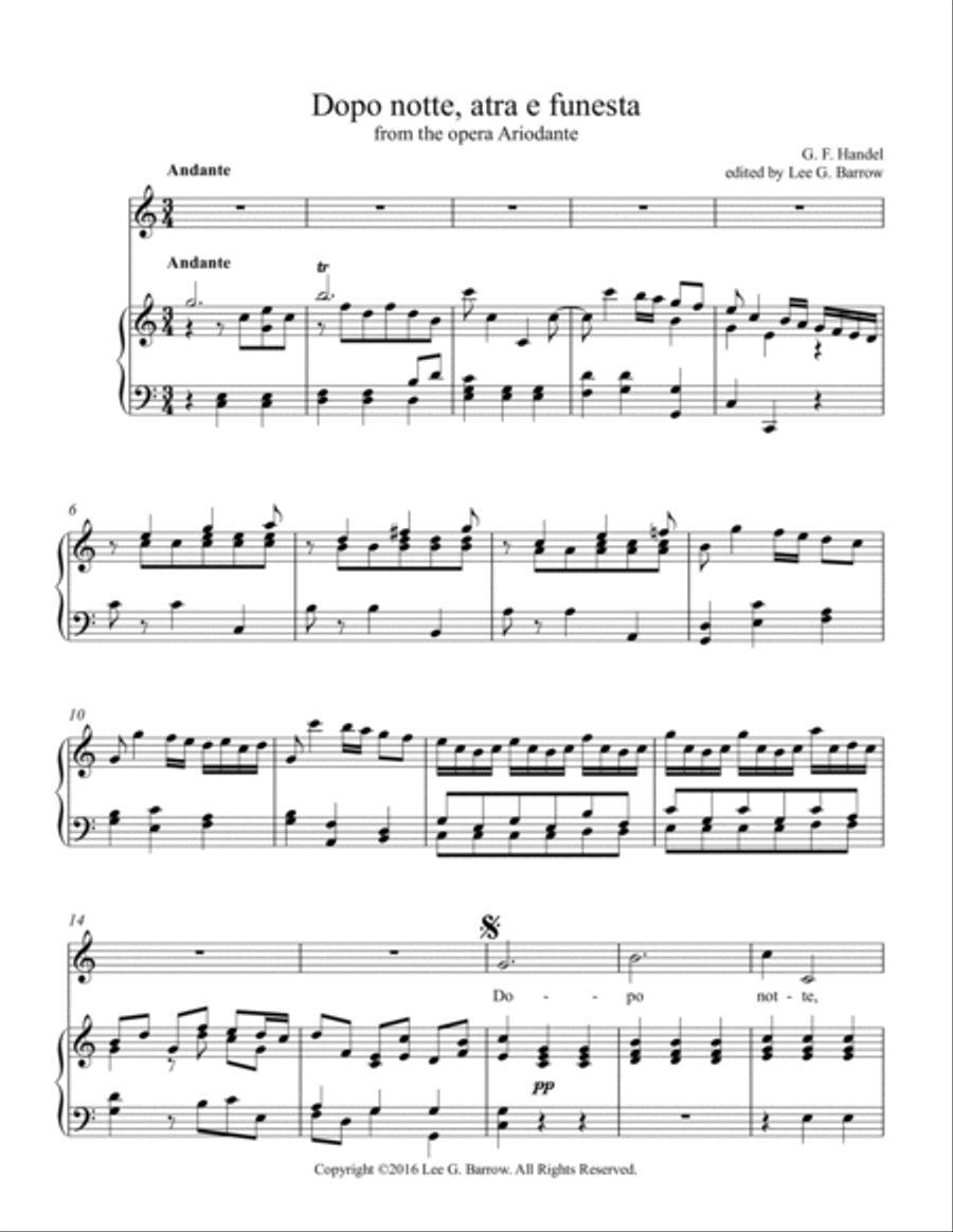 Dopo notte, atra e funesta (medium key) Voice Solo scores gallery preview page 2