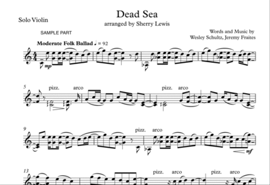Dead Sea Violin Solo scores gallery preview page 3